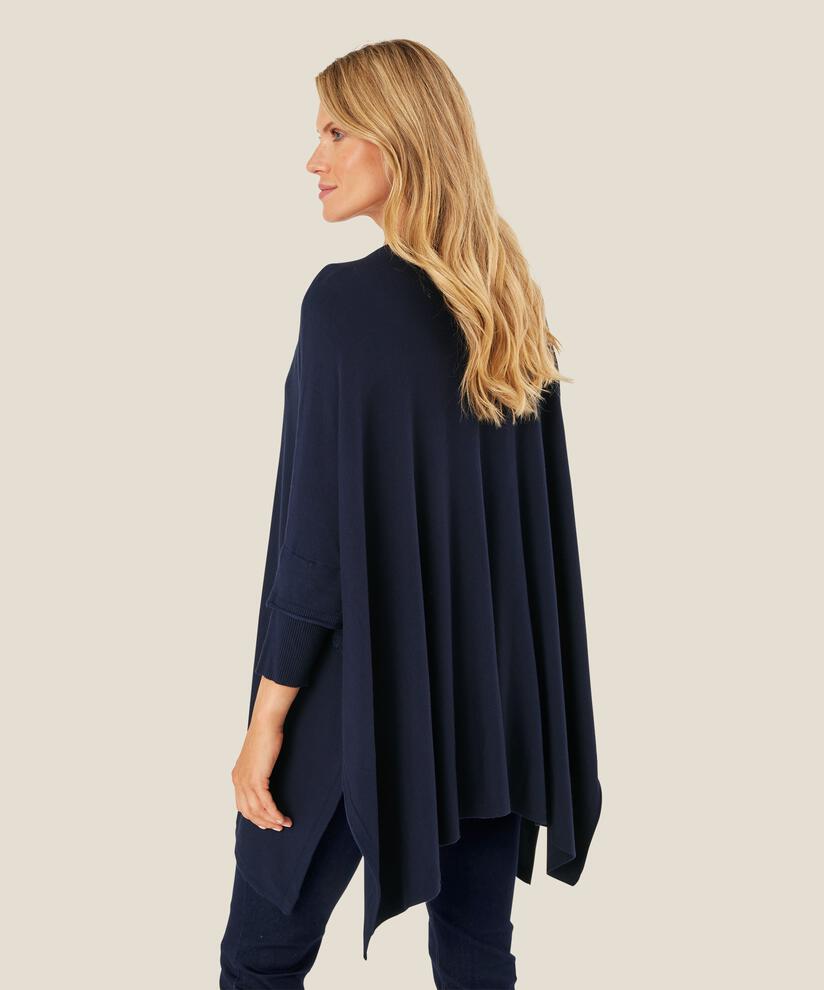 Oversize-Strickpullover mit schmalen Ärmeln, Navy