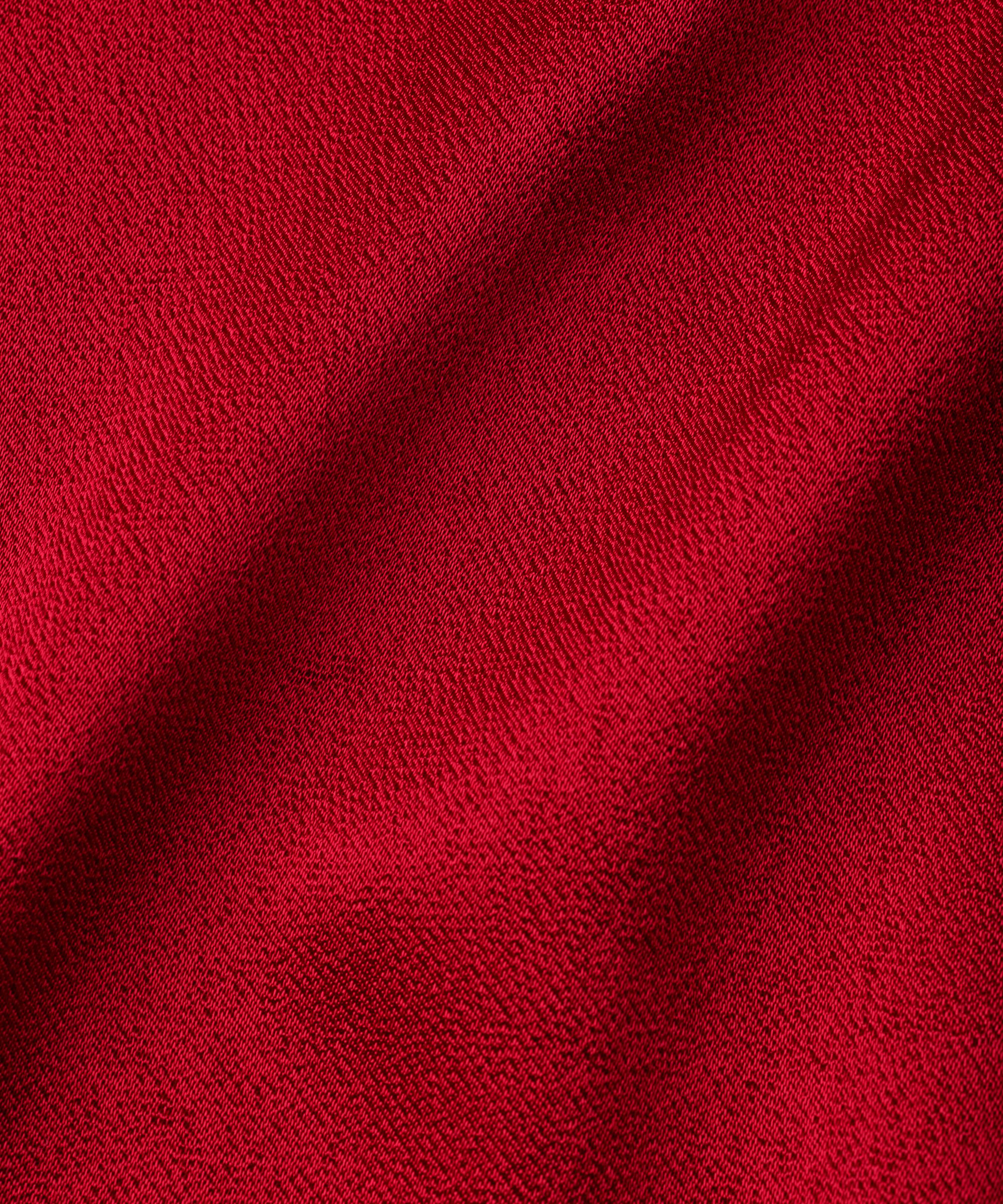 Tunika aus Viskosesatin mit tiefem V-Ausschnitt, Red Dahlia