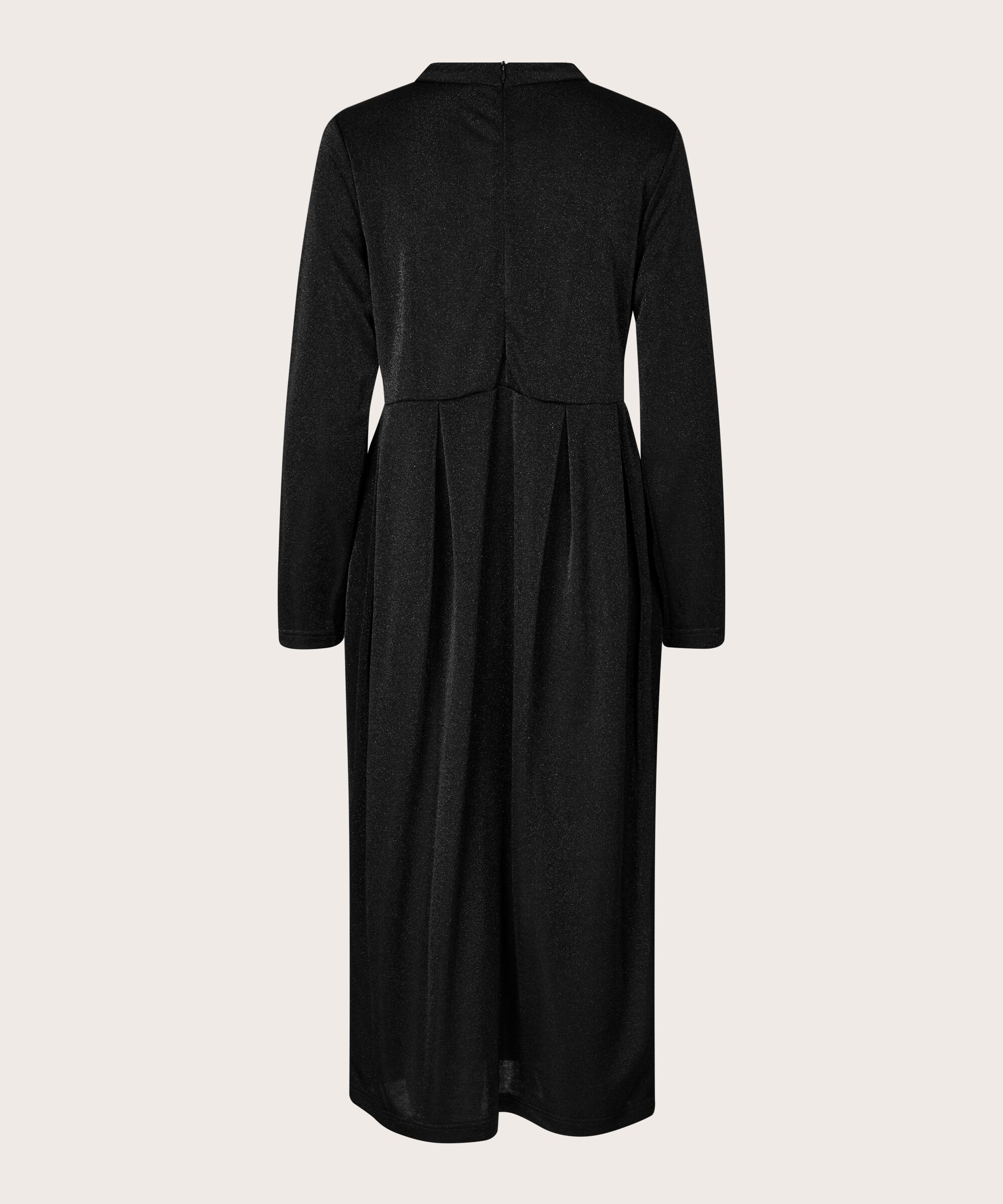 Glitzer-Jersey-Kleid mit Wickeleffekt, Black