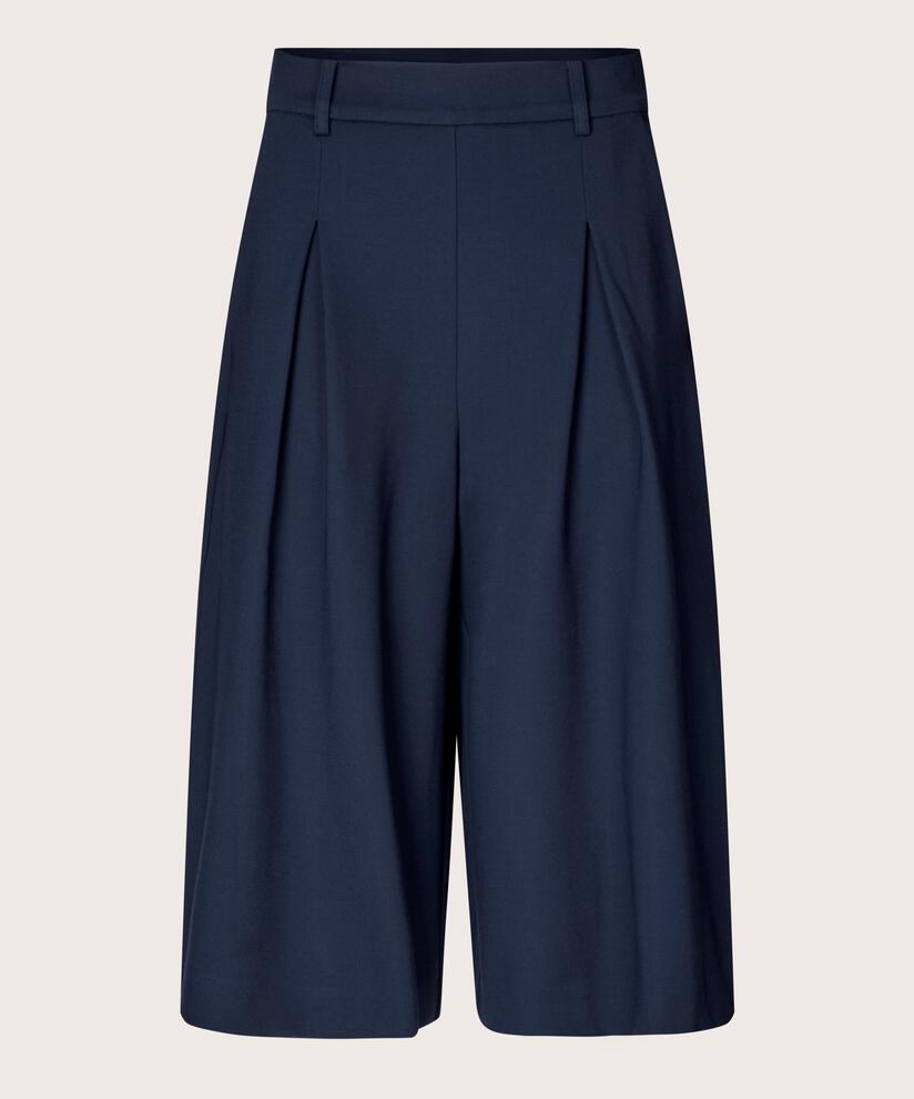 Jerseyhose Mit Falten Vorne Und Verdecktem Reißverschluss An Der Seite, Navy Blazer