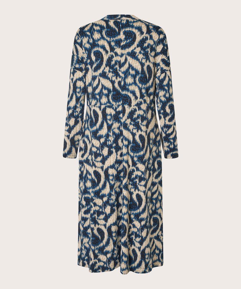 Jerseykleid mit V-Ausschnitt und Eingrifftaschen, Moonlit Ocean