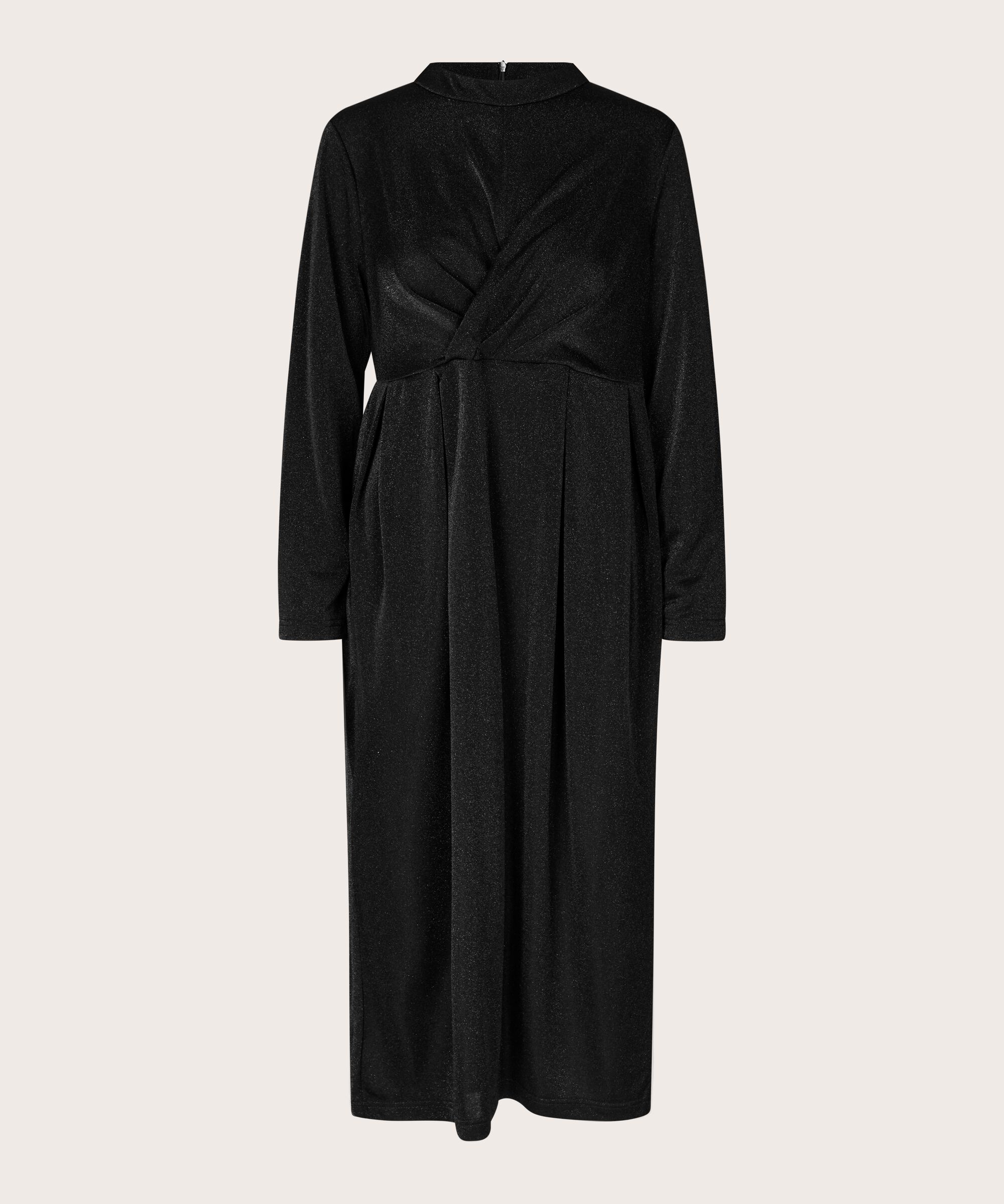 Glitzer-Jersey-Kleid mit Wickeleffekt, Black