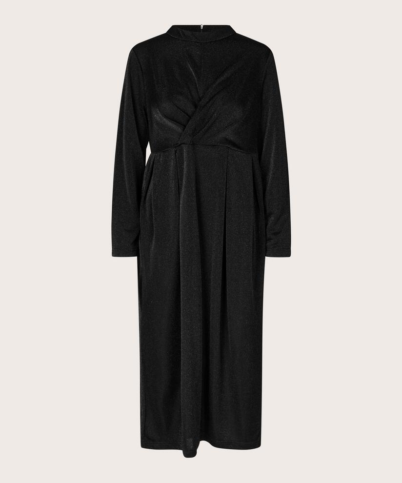 Glitzer-Jersey-Kleid mit Wickeleffekt, Black