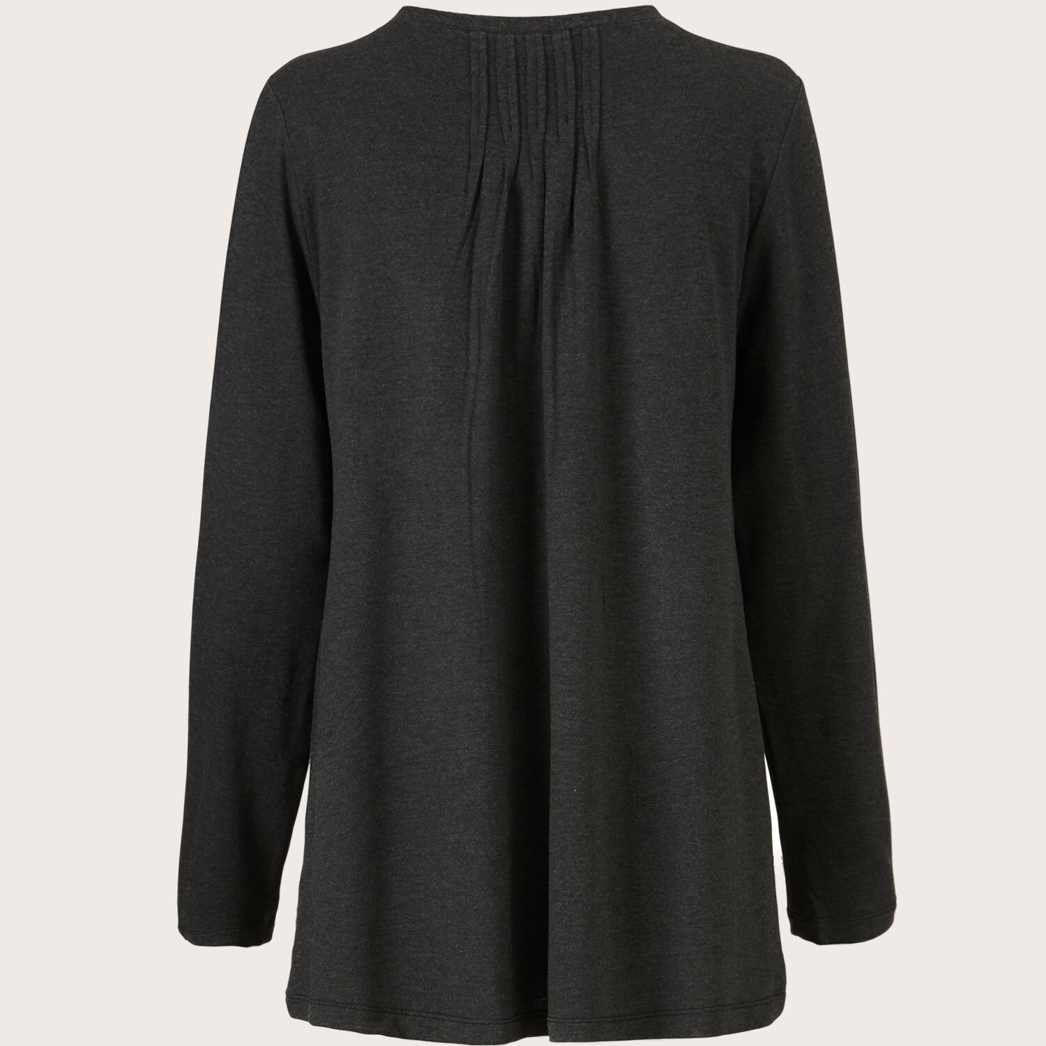 Jersey-Top mit Falten auf der R&uuml;ckseite, D. Grey mel.