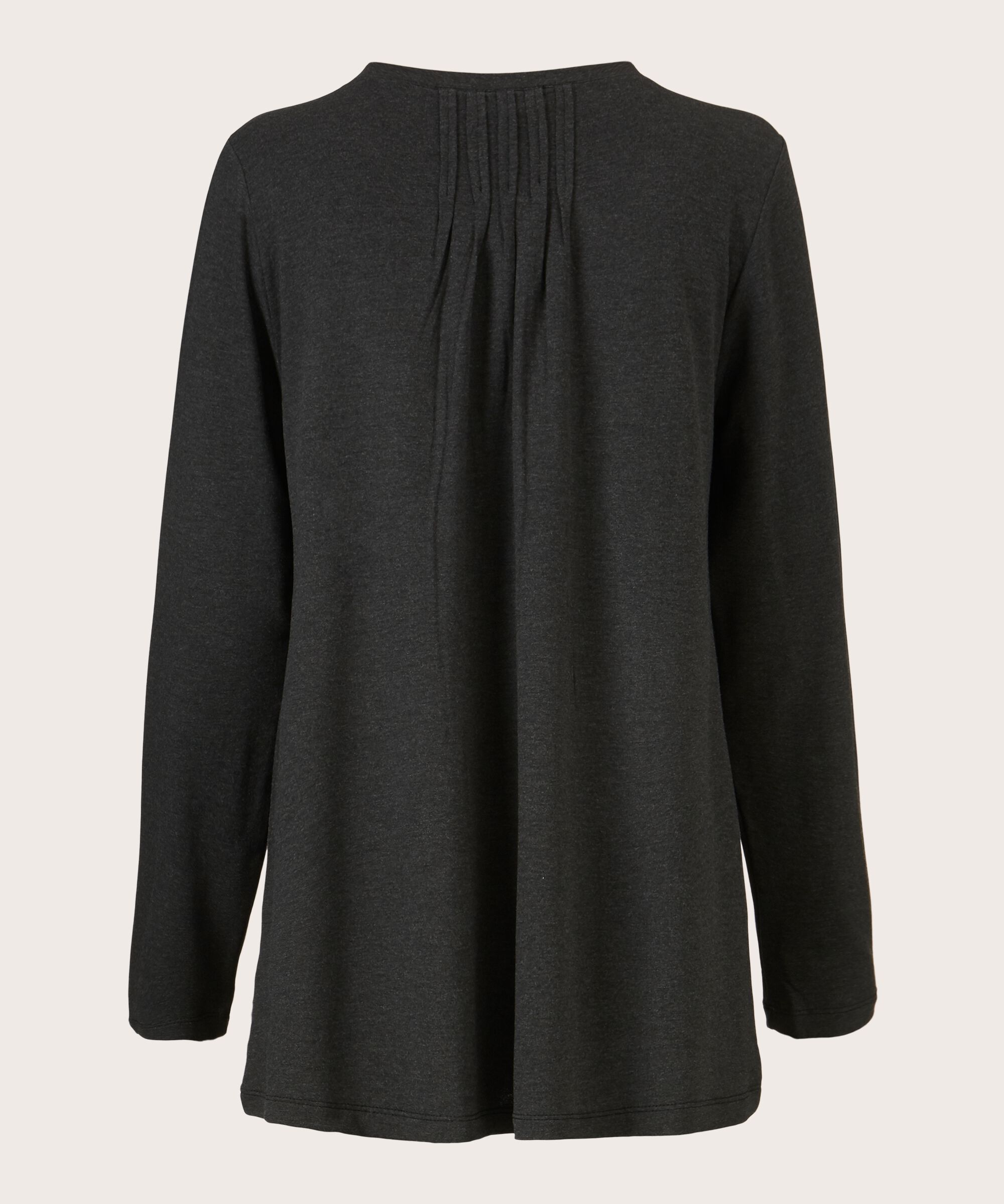 Jersey-Top mit Falten auf der Rückseite, D. Grey mel.