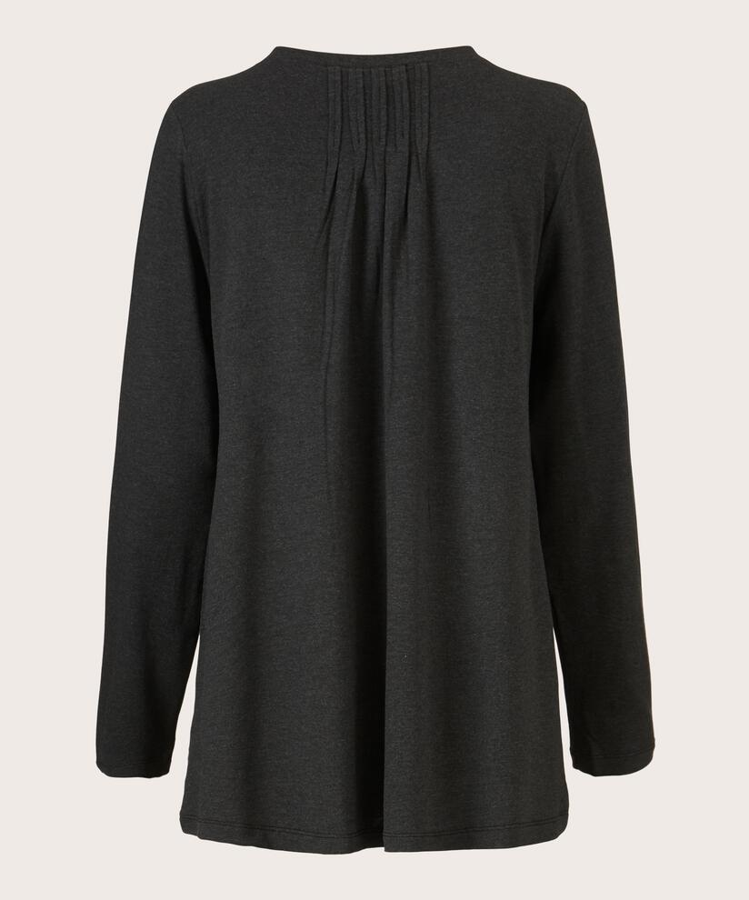 Jersey-Top mit Falten auf der Rückseite, D. Grey mel.