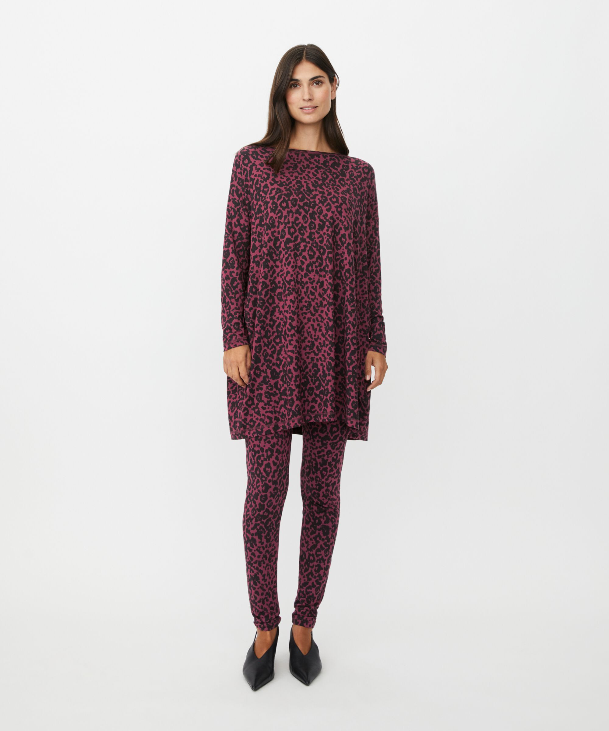 Jersey-Tunika mit Bindedetail am Hals, Tawny Port
