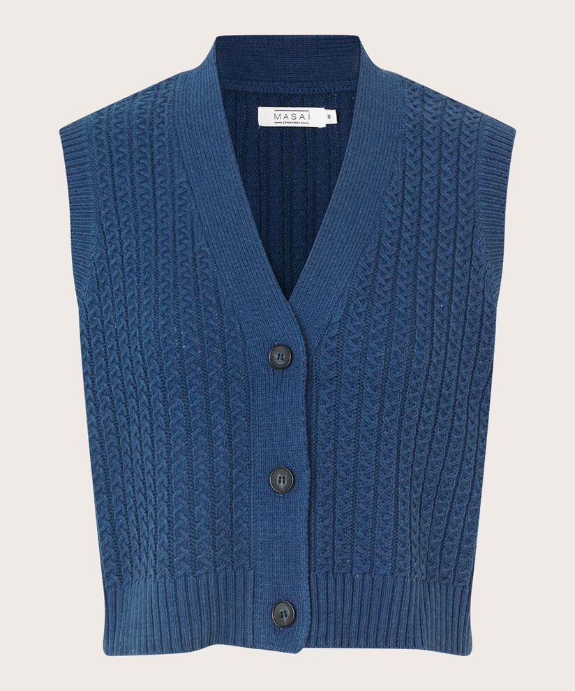 kurze Weste mit Strickmuster und Knöpfen, Sargasso Sea