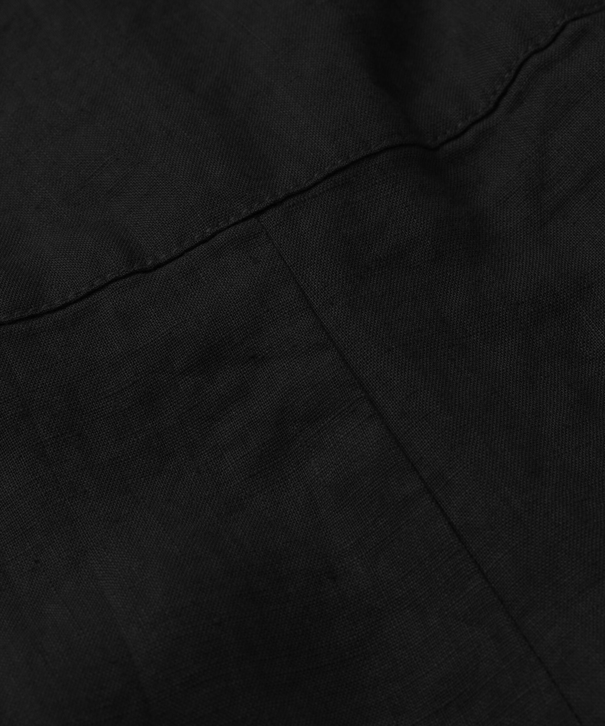 Leinenshorts Mit Gesmoktem Gummizug Hinten, Black