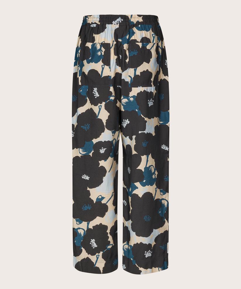 Bedruckte Viskosehose mit elastischem Bund, Moonlit Ocean