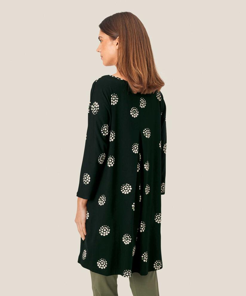 Langarm-Tunika aus Jersey mit Eingrifftaschen, Black