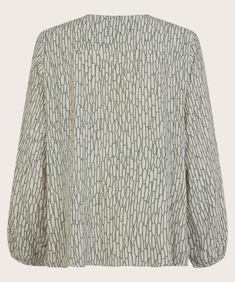 Viskosebluse mit V-Ausschnitt und Wade, Balsam Green