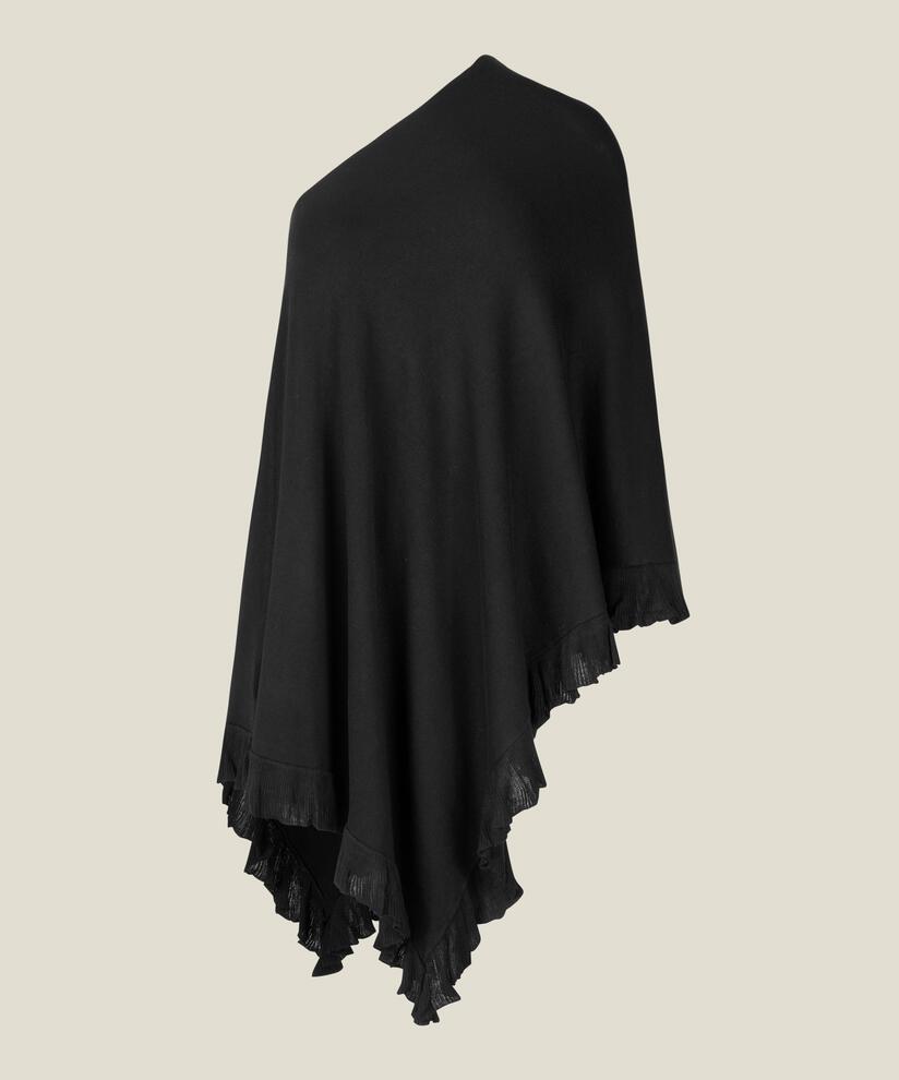 FARAH PONCHO, Black, hi-res