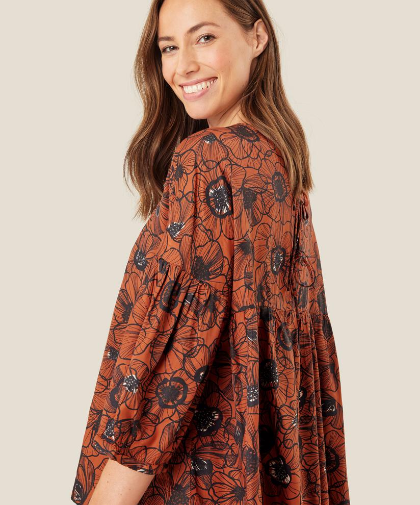 Viskosebluse mit Bindebändern auf der Rückseite, Picante