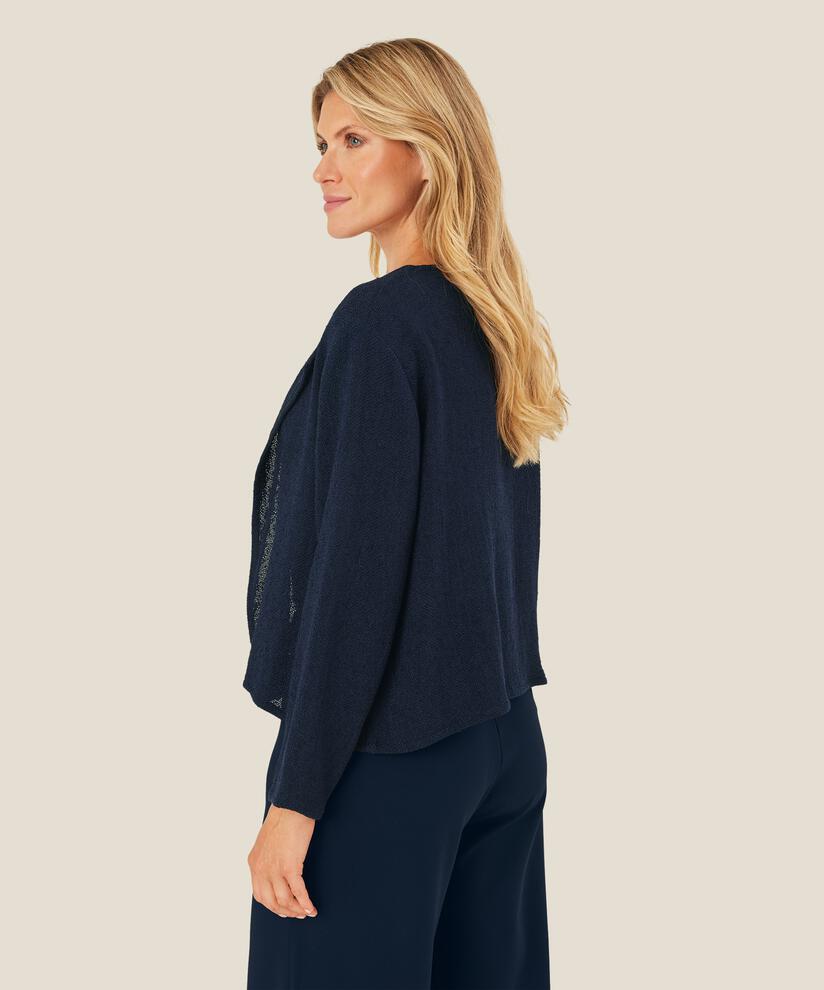 Kurze Jacke Aus Bouclé, Navy