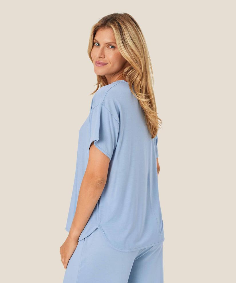 Dünnes T-Shirt aus Lyocell, Blue Fog