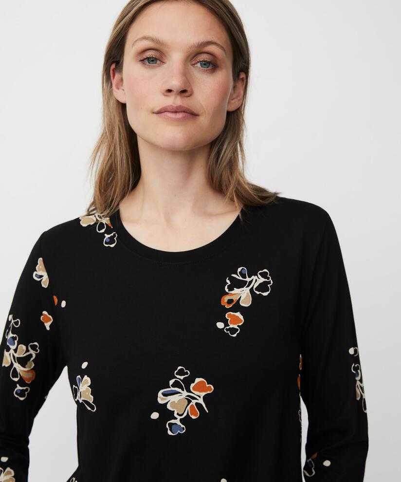 bedrucktes Jersey-Top mit Rundhalsausschnitt, Autumnal