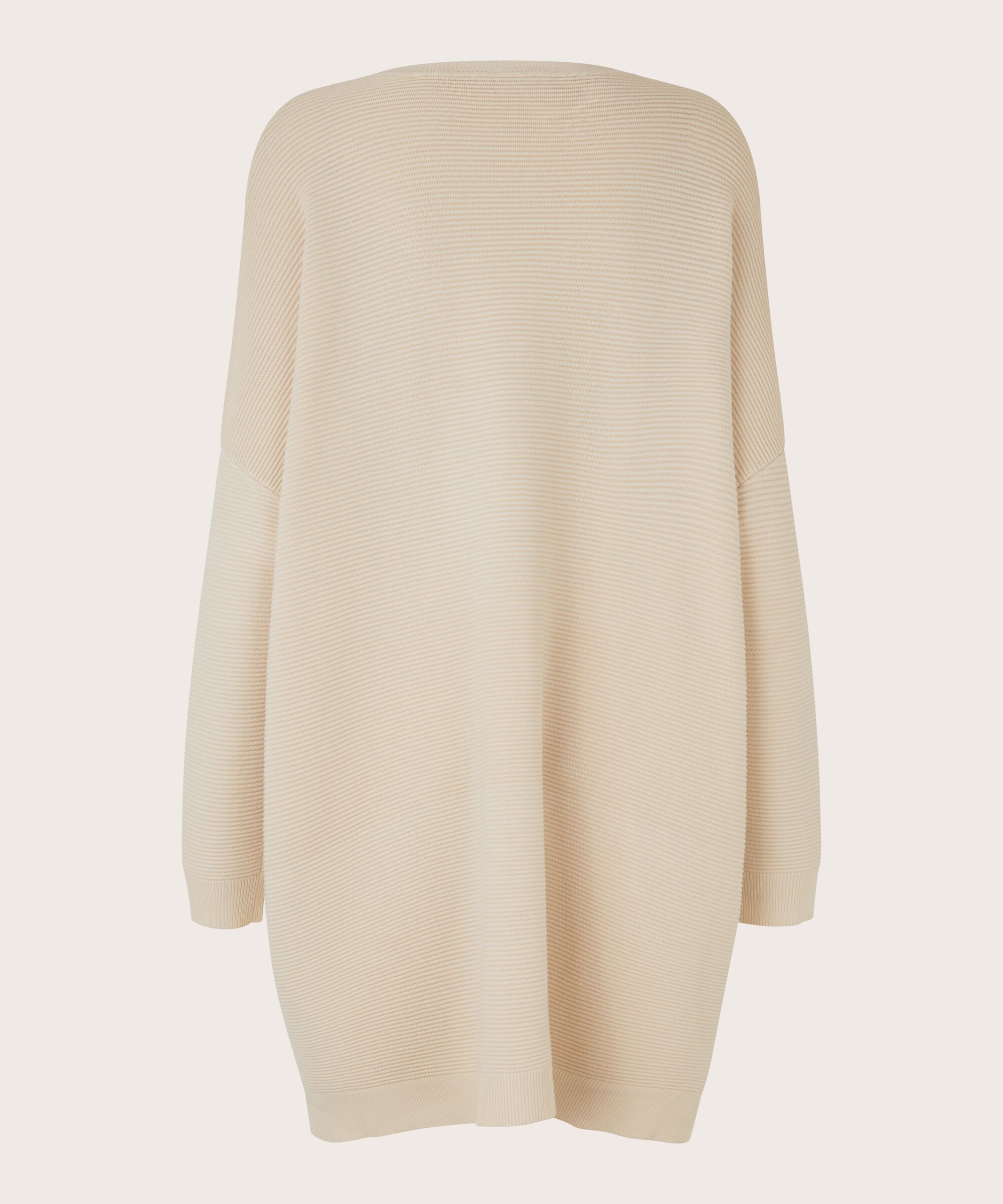 Rippstrickpullover mit langen Ärmeln, Whitecap