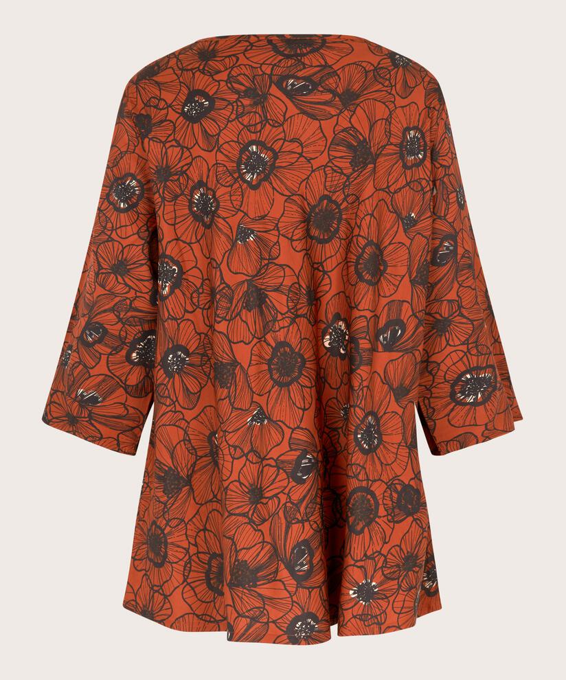 Viskosebluse mit V-Ausschnitt und 3/4-Ärmeln, Picante