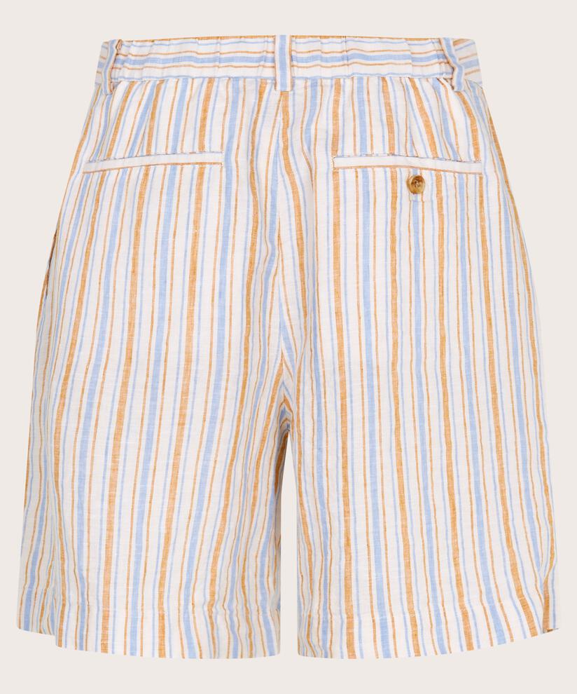 gestreifte Leinenshorts mit Gummizug auf der Rückseite, Inca Gold