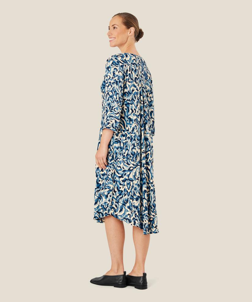 gemustertes Kleid mit Dreiviertelärmeln, Ashley Blue