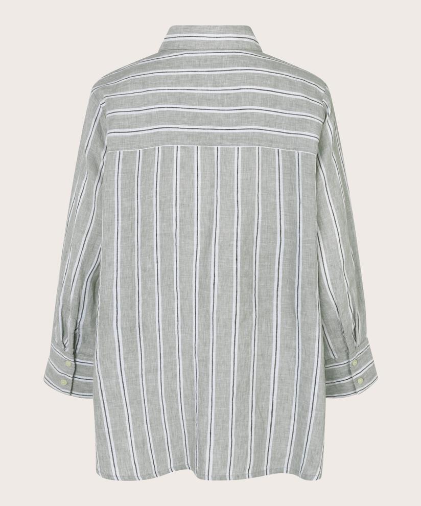Gestreiftes Leinenhemd mit Seitenschlitz, Bog