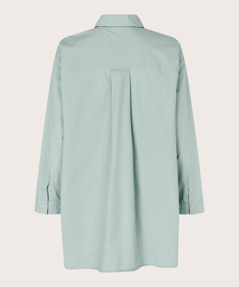 Baumwollhemdbluse Mit Abgerundeten Kanten Und Längerem Rücken, Ether