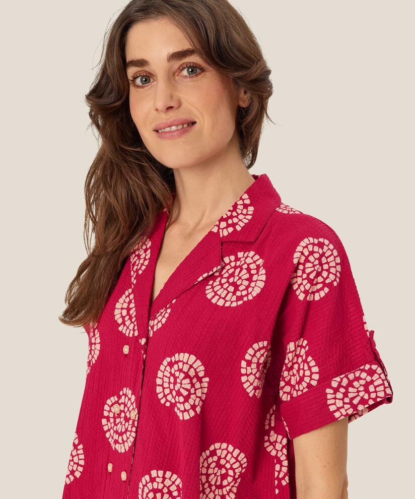 Baumwollhemd mit zweireihigem Knopfverschluss, Persian Red