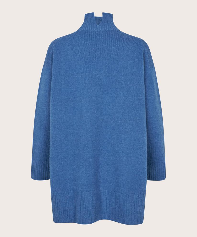Pullover mit Rollkragen und Seitenschlitz, Federal Blue