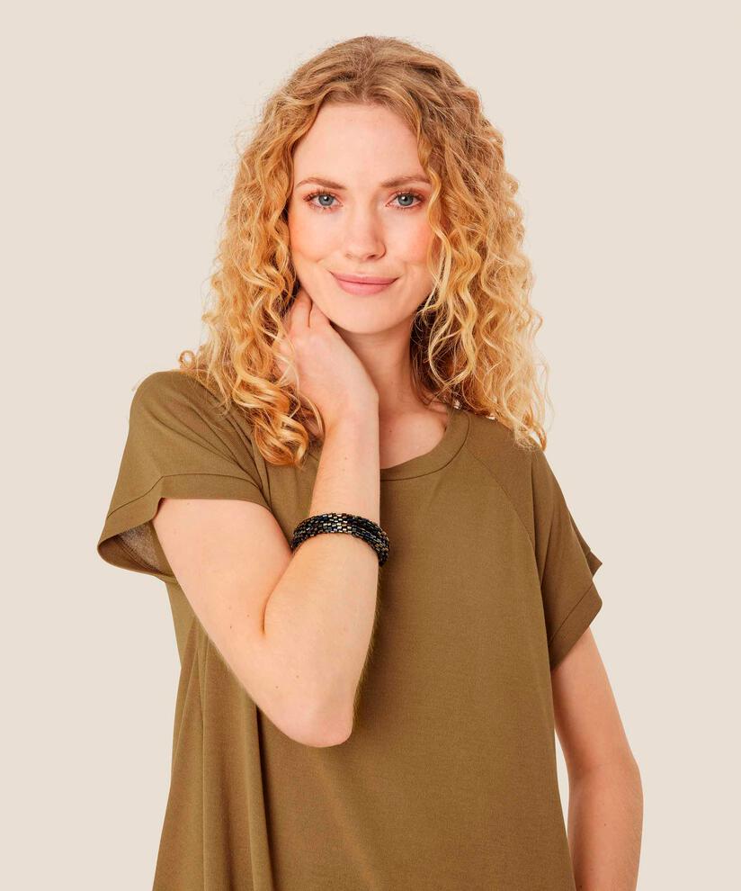 Tunika Mit Rundhalsausschnitt Und Taschen, Dull Gold