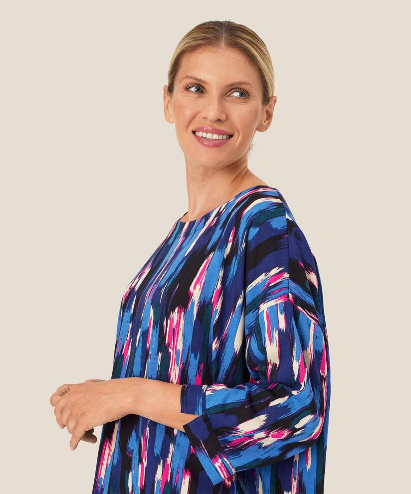 Viskosebluse Mit 3/4 Ärmeln, Federal Blue
