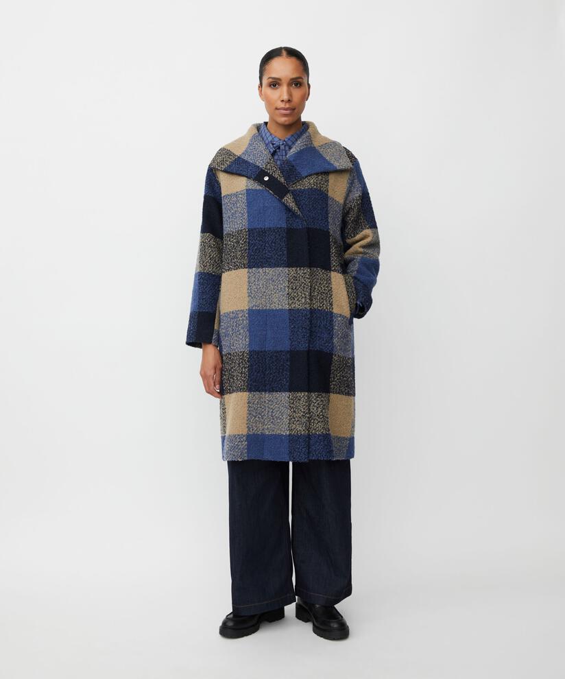Mantel aus Wollmischung mit Thermofutter, Navy Blazer