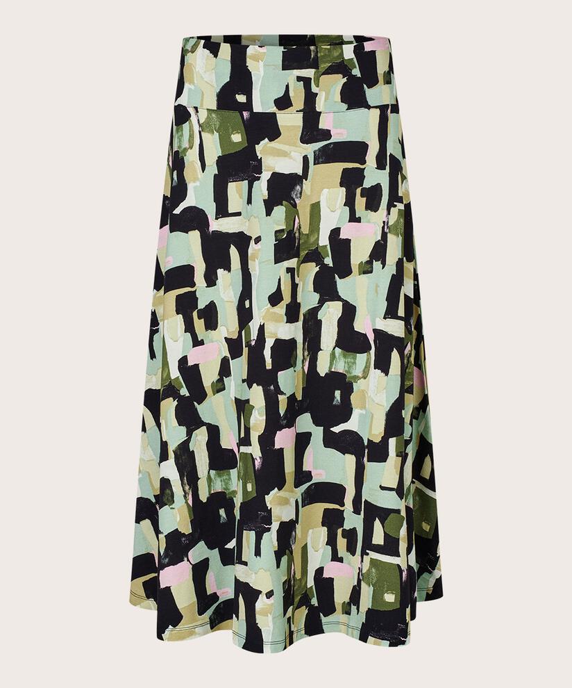 Bedruckter Jerseyrock mit breiter Passe, Frosty Green