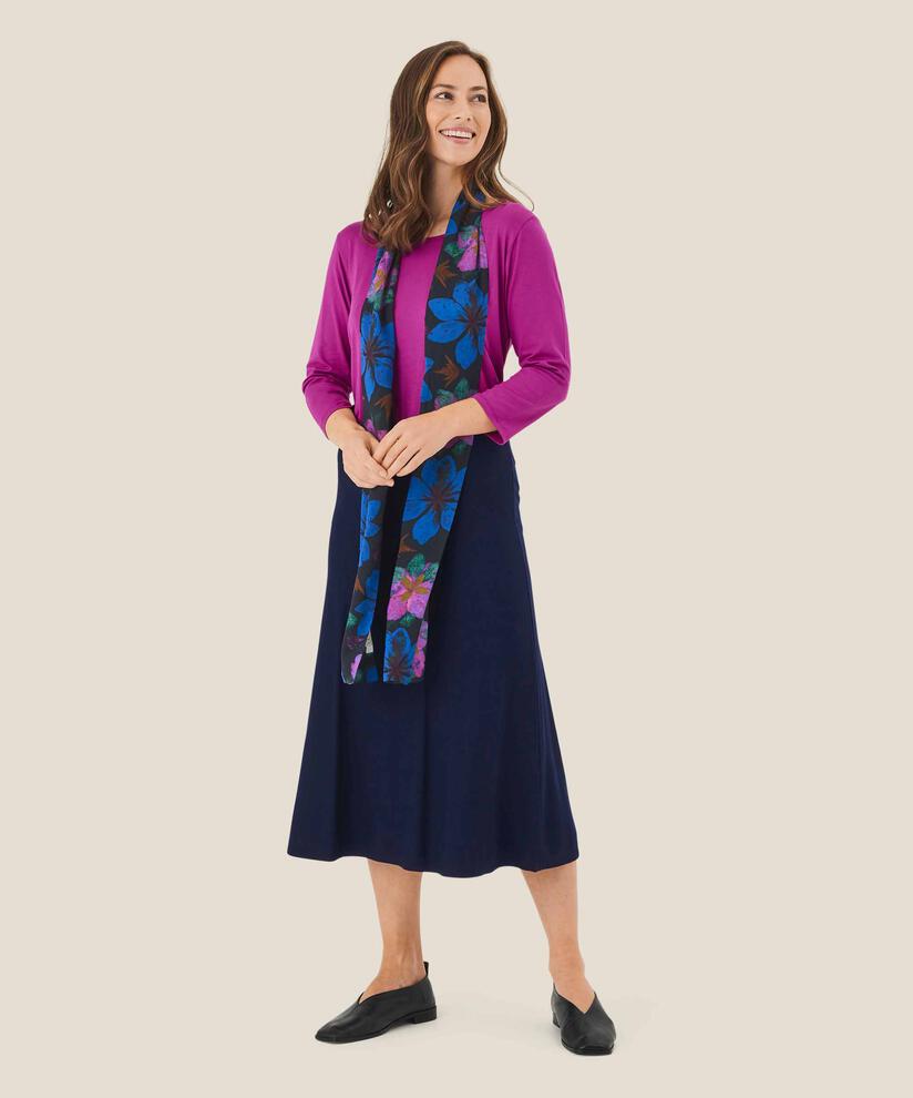 Strickrock mit elastischem Bund, Navy