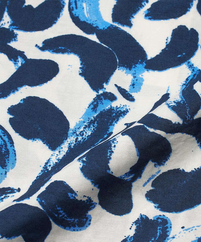 Bedruckte Viskosebluse Mit 3/4-ärmeln, Ultramarine