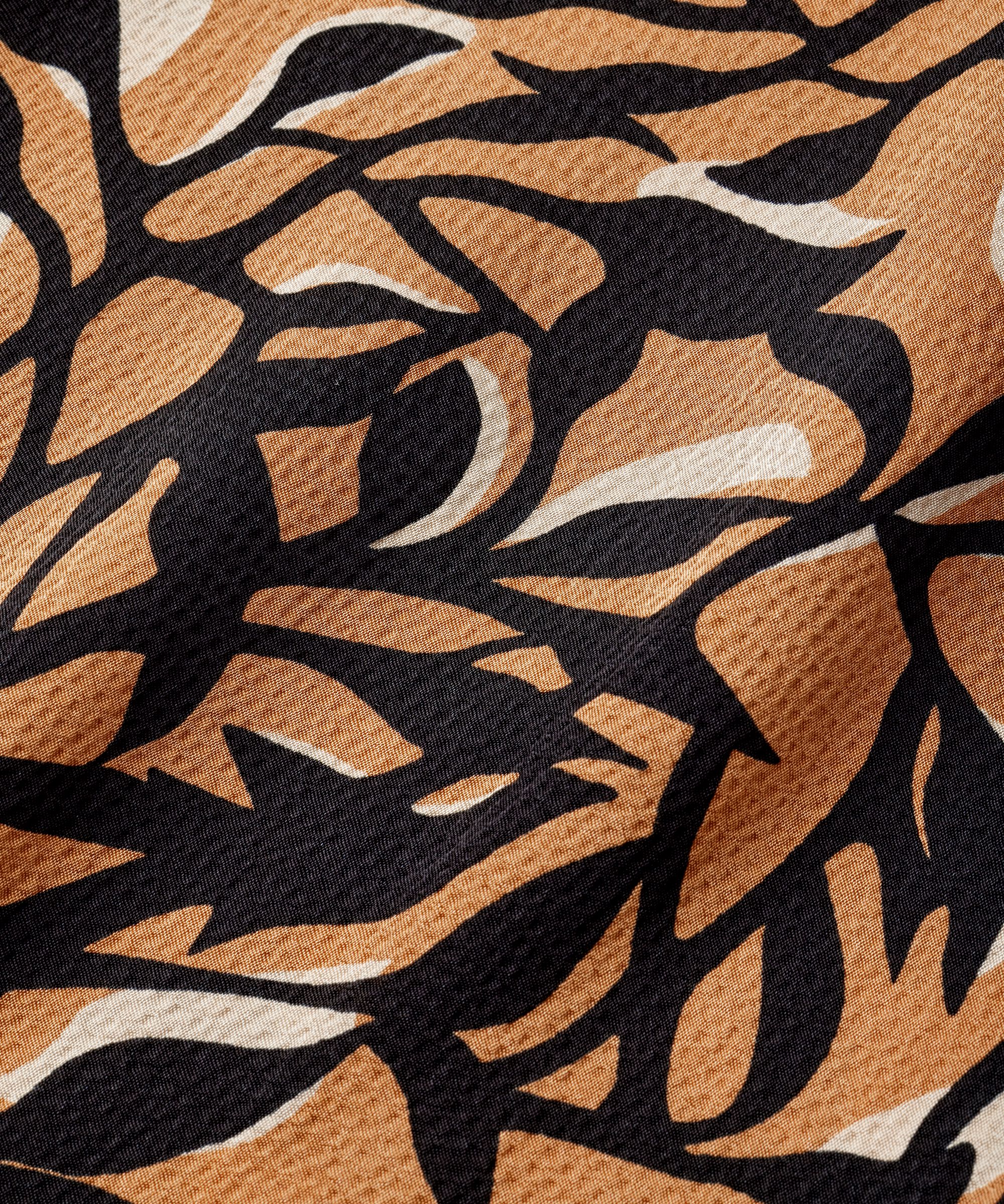 Bedruckte Viskose-Tunika mit langen Ärmeln, Bisquit