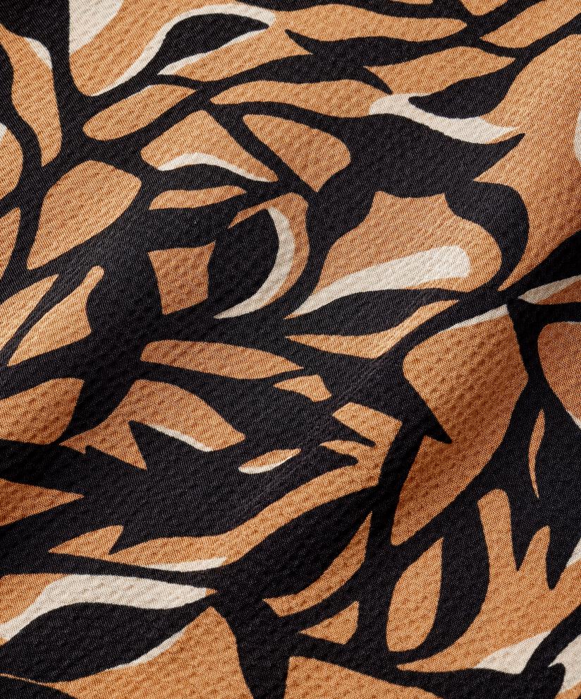 Bedruckte Viskose-Tunika mit langen Ärmeln, Bisquit