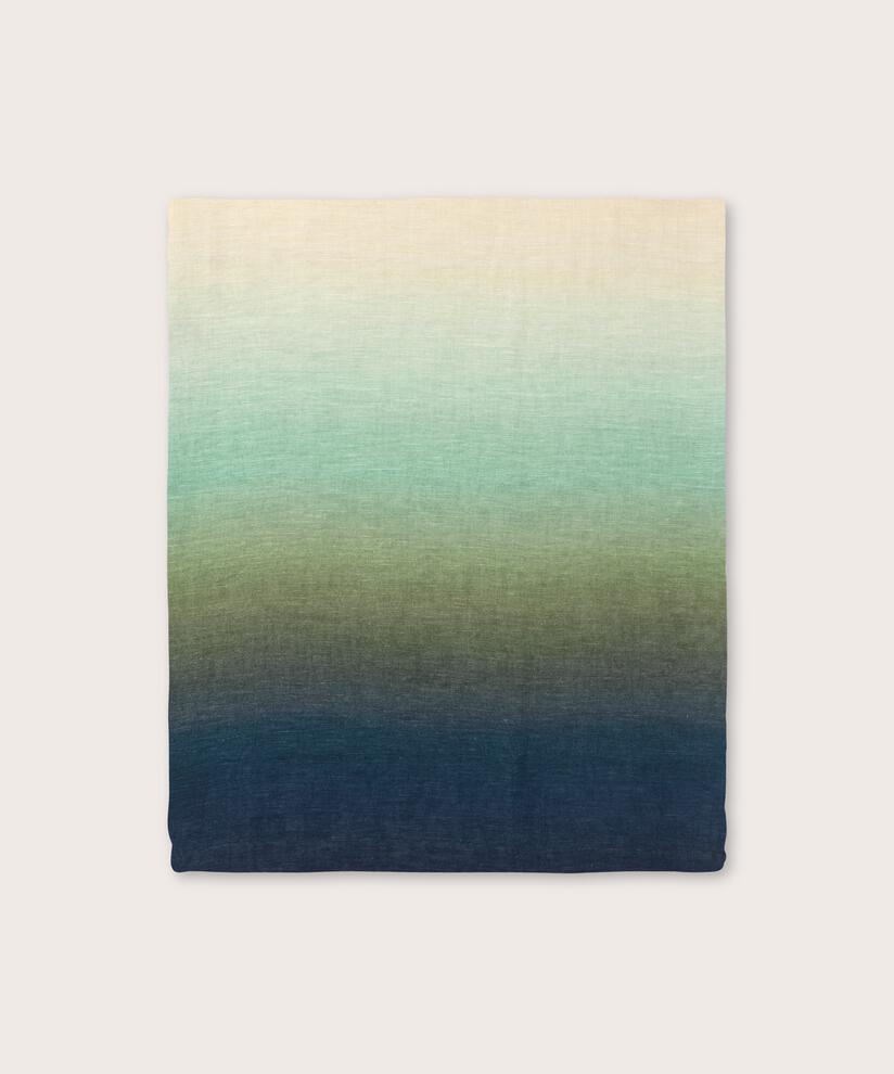 gemusterter Schal aus Leinenmischung, P. Turquoise