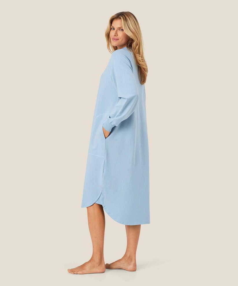 lässiges Jerseykleid mit Rund hals, Blue Fog