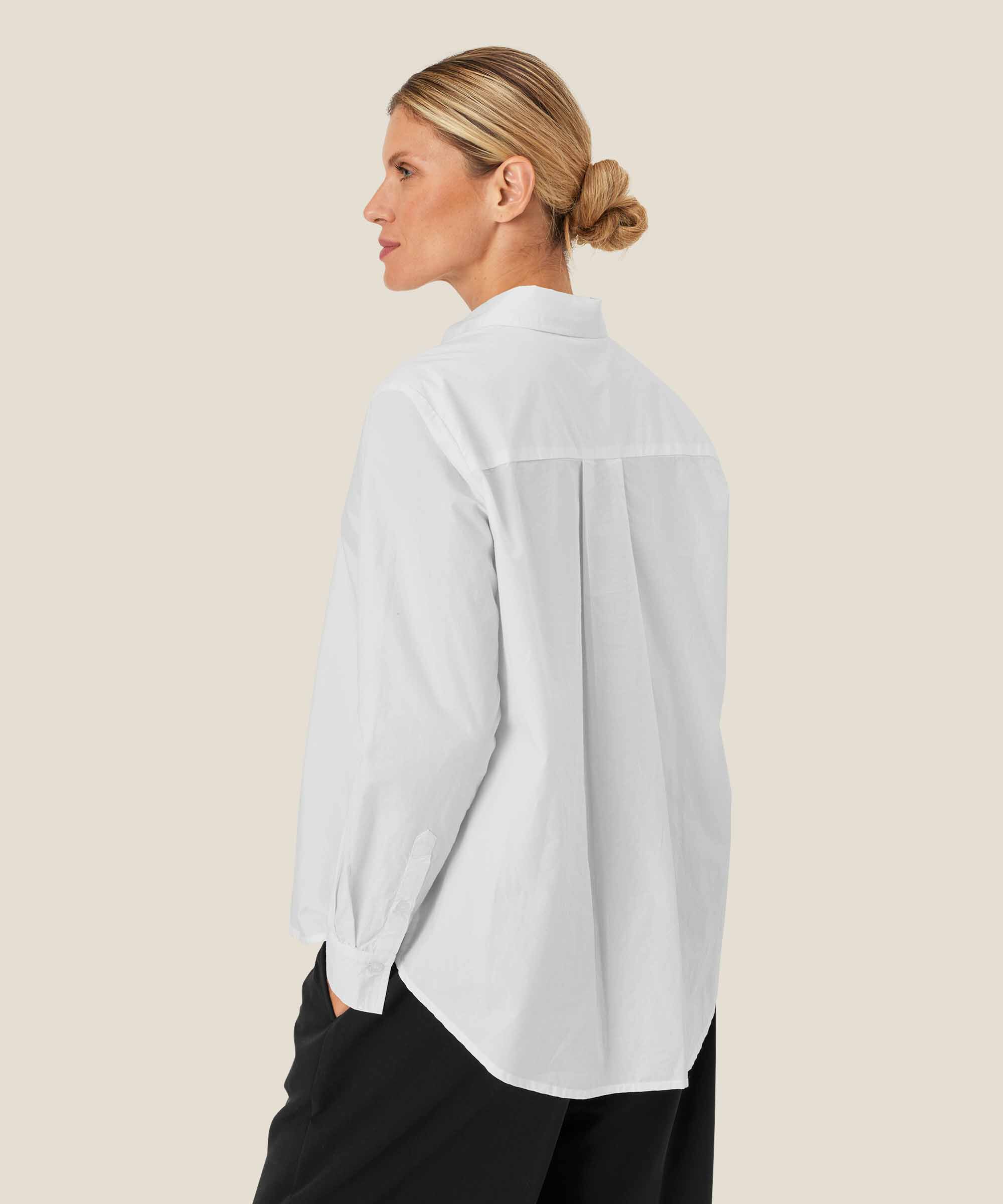 Button-down-hemdbluse Aus Baumwolle, White