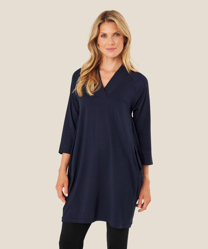 Jersey-tunika Mit 3/4-ärmeln, Navy