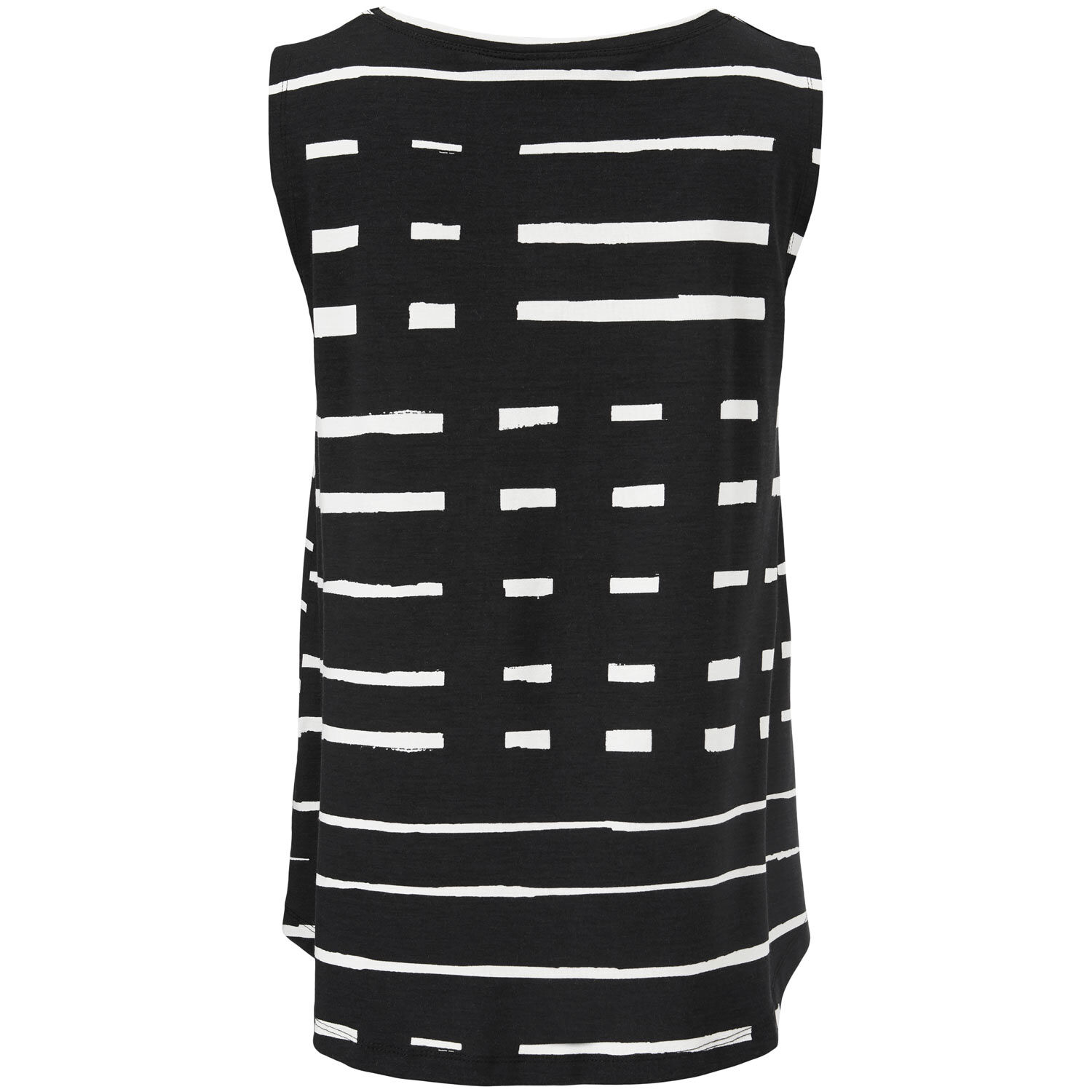 &Auml;rmelloses Top aus bedrucktem Jersey, Black