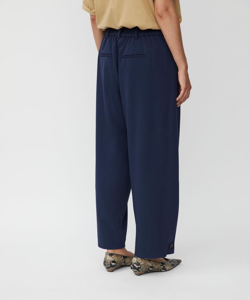Gewebte Hose Mit Stretch Und Knopfdetail Am Bein, Navy Blazer