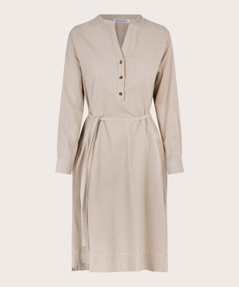Hemdblusenkleid aus Samt mit hohen Schlitzen, Silver Cloud