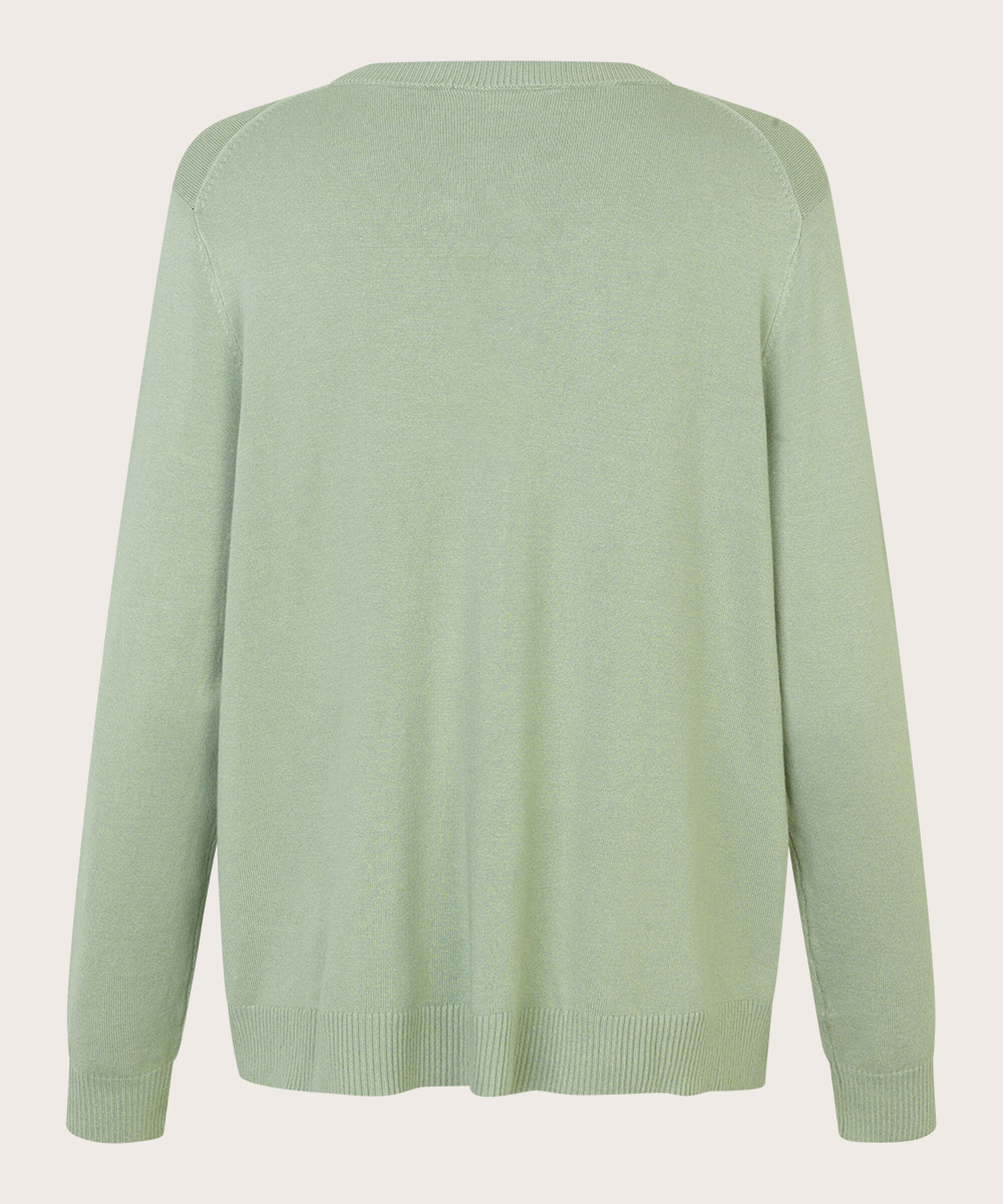 Feinstrick-Cardigan mit Rundhalsausschnitt, Frosty Green