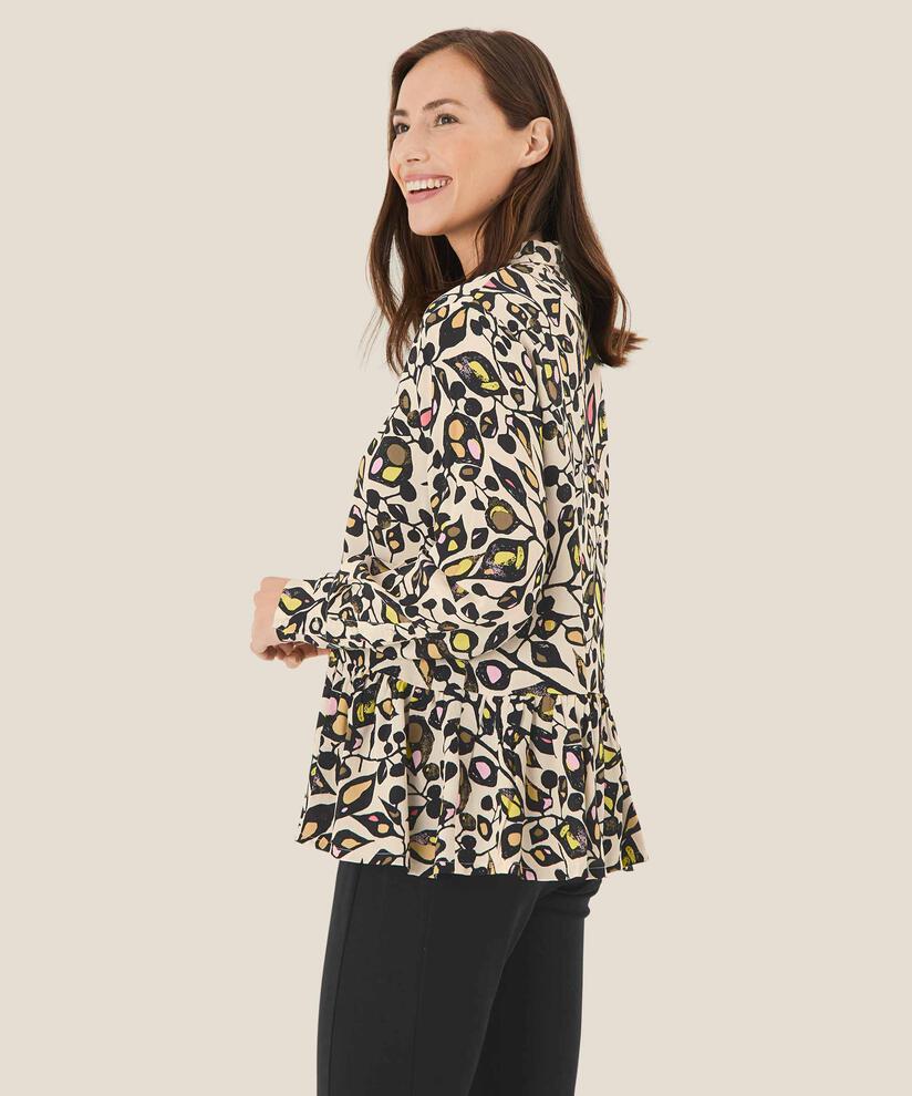 Viskosehemdbluse mit Schößchendetail, Capers