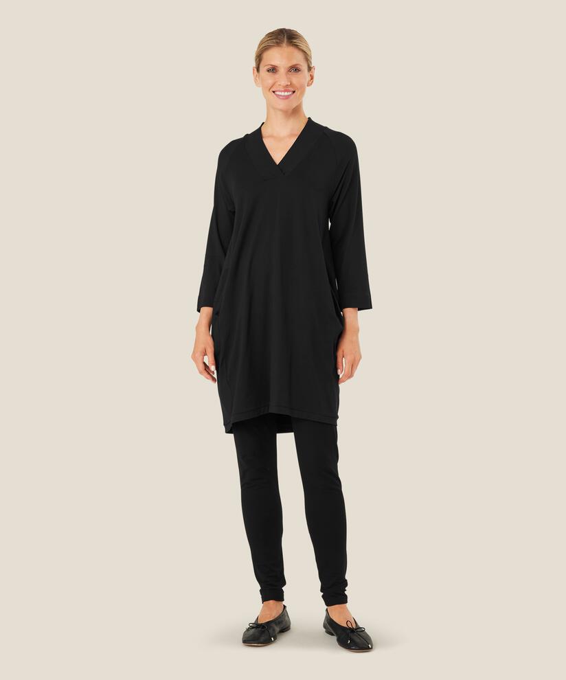 Lange Leggings Aus Weichem Jersey, Black