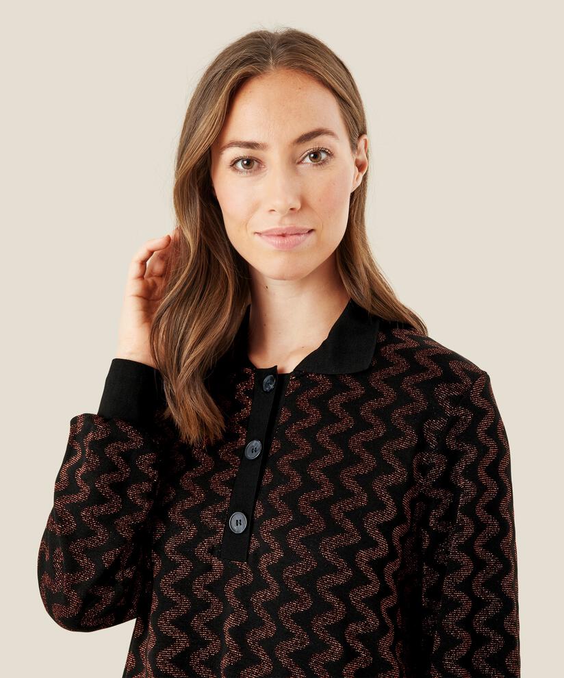 Langarm-Jersey-Tunika mit Glitzerstreifen, Picante