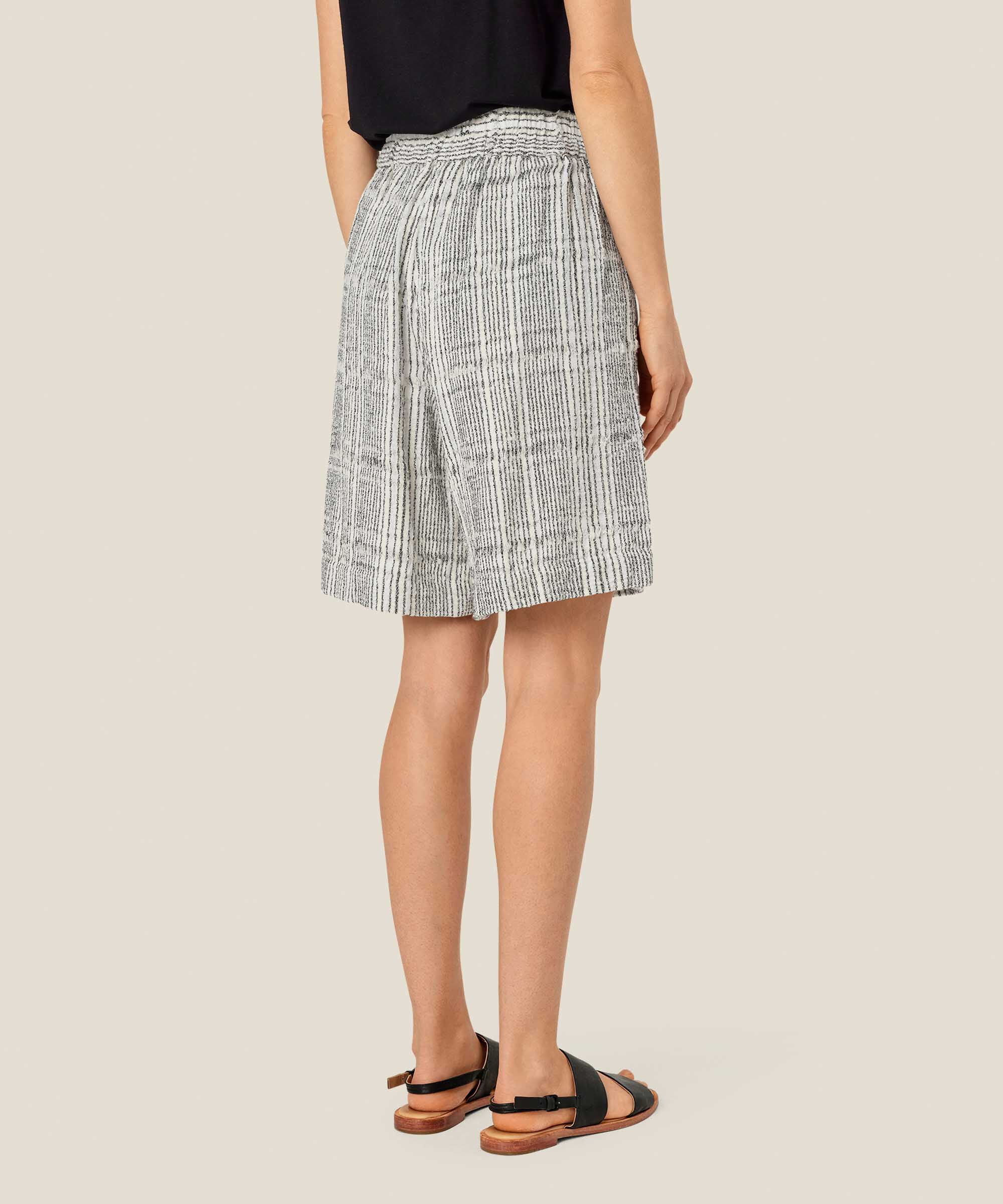 Karierte Shorts aus Baumwollmischung mit elastischem Bund, Fog