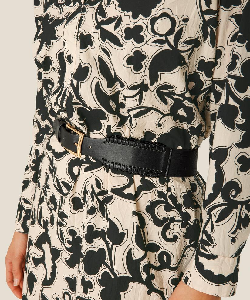 elastischer Gürtel mit goldener Schnalle, Black